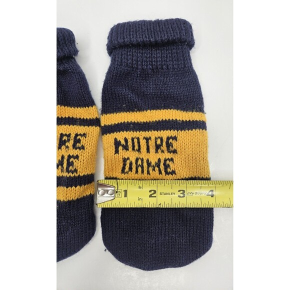Vintage Notre Dame Fighting Irish Knit Football Blue Mittens Gloves Blue - Picture 4 of 4
